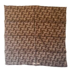 ROBERT TALBOTT Fine Silk Scarf Printed in Italy  - Brown Paisley Semi Sheer